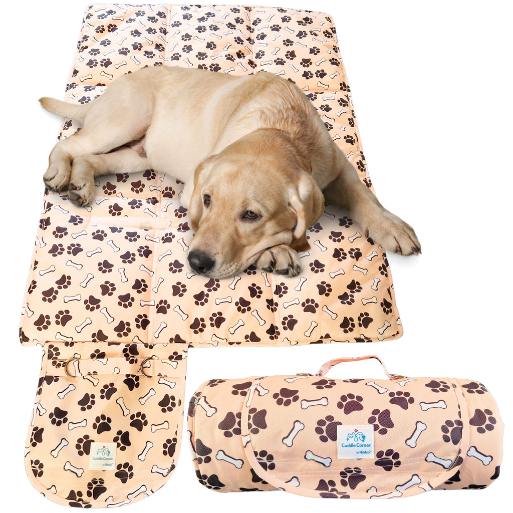 Cuddle Corner Dog Settle Mat / Travel Mat, 100×70cm, Non-Slip, Foldable, Washable Oxford Fabric with Carry Handle – Portable Dog Bed for Home, Crate, Car & Camping