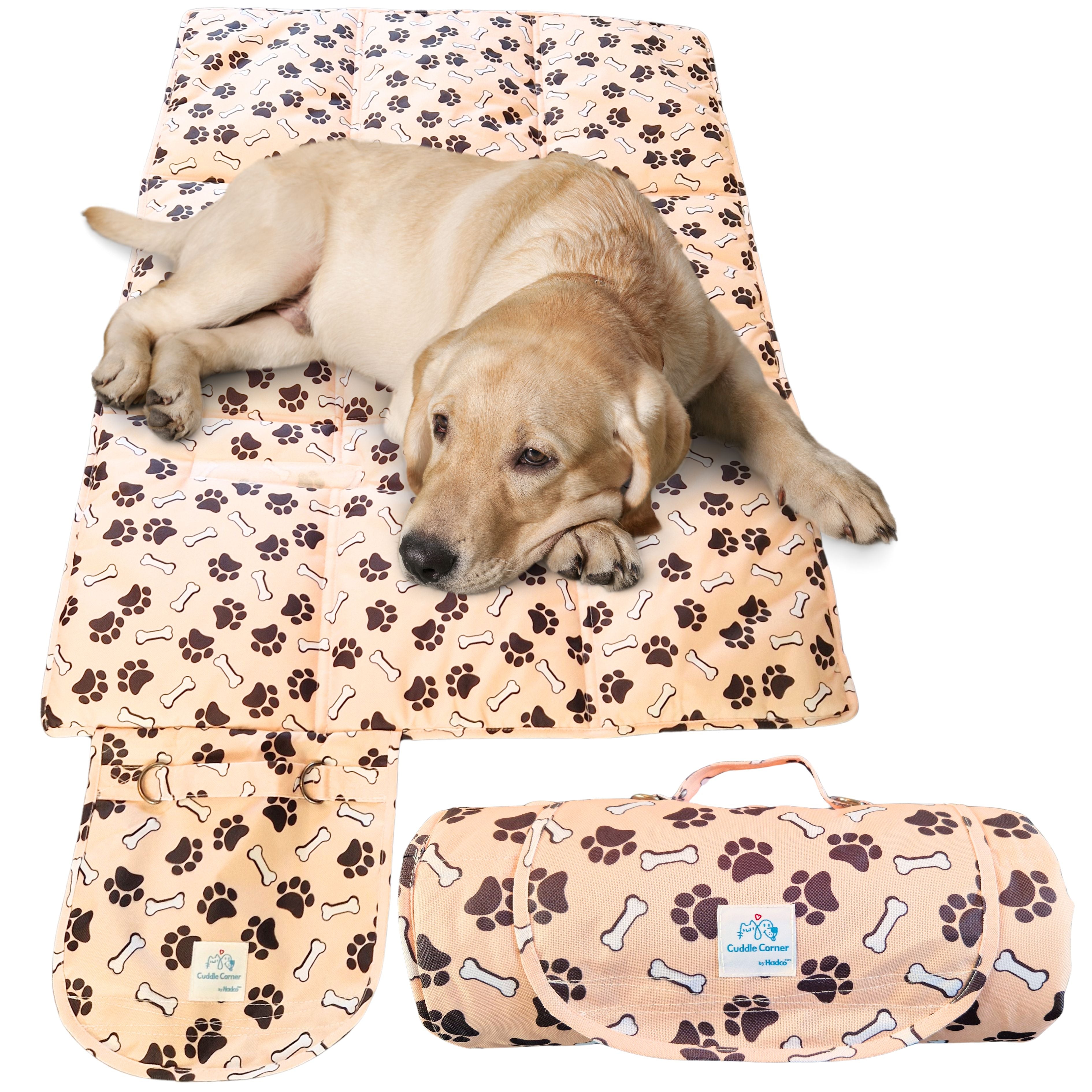 Cuddle Corner Dog Settle Mat / Travel Mat, 100×70cm, Non-Slip, Foldable, Washable Oxford Fabric with Carry Handle – Portable Dog Bed for Home, Crate, Car & Camping