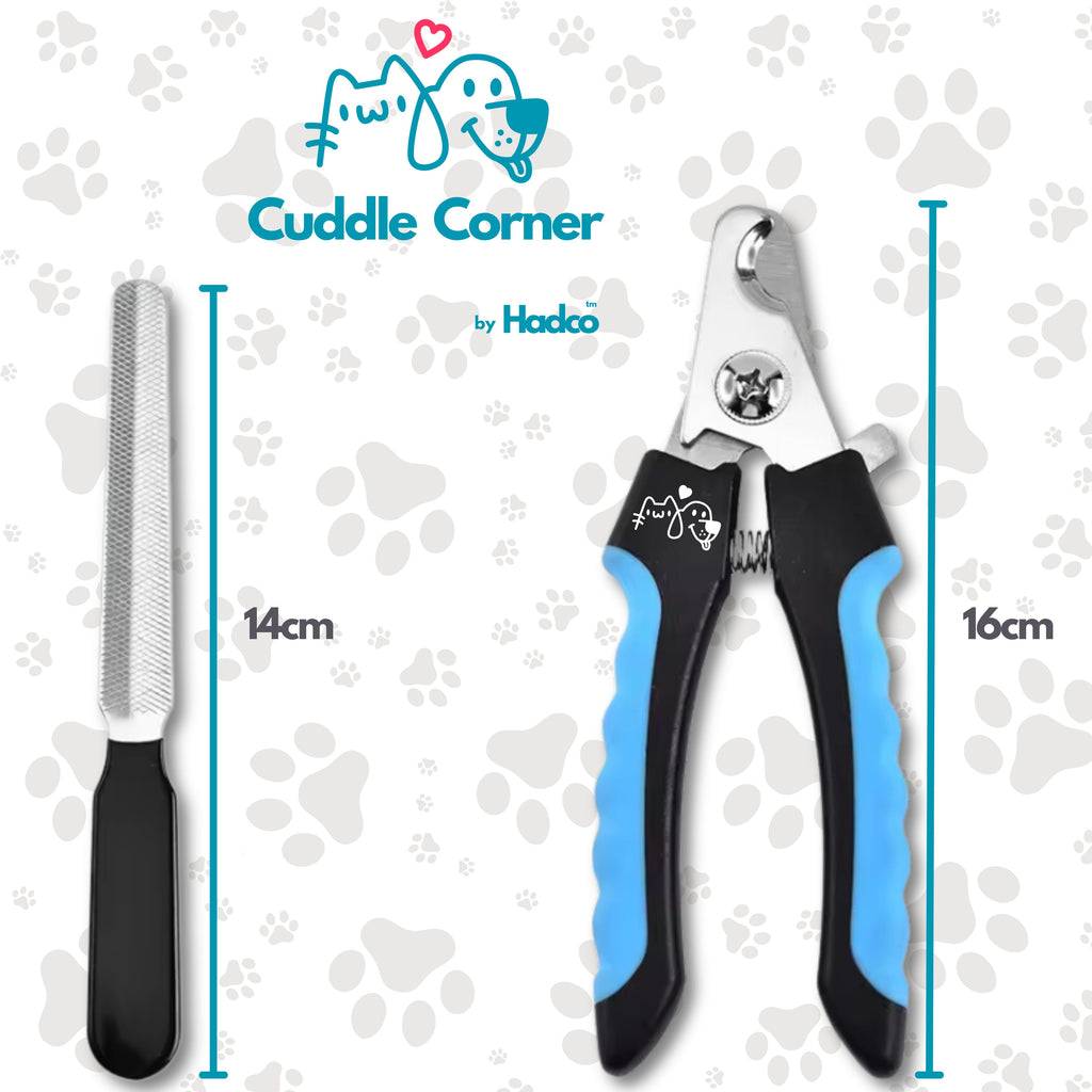 Pet Nail Care & Grooming Safety Clipper Kit for Dogs & Cats – Stainless Steel Precision Blades, Safety Guard & Lock, Ergonomic Non-Slip Grip, Includes Nail File – Professional Pet Claw Trimming Tool
