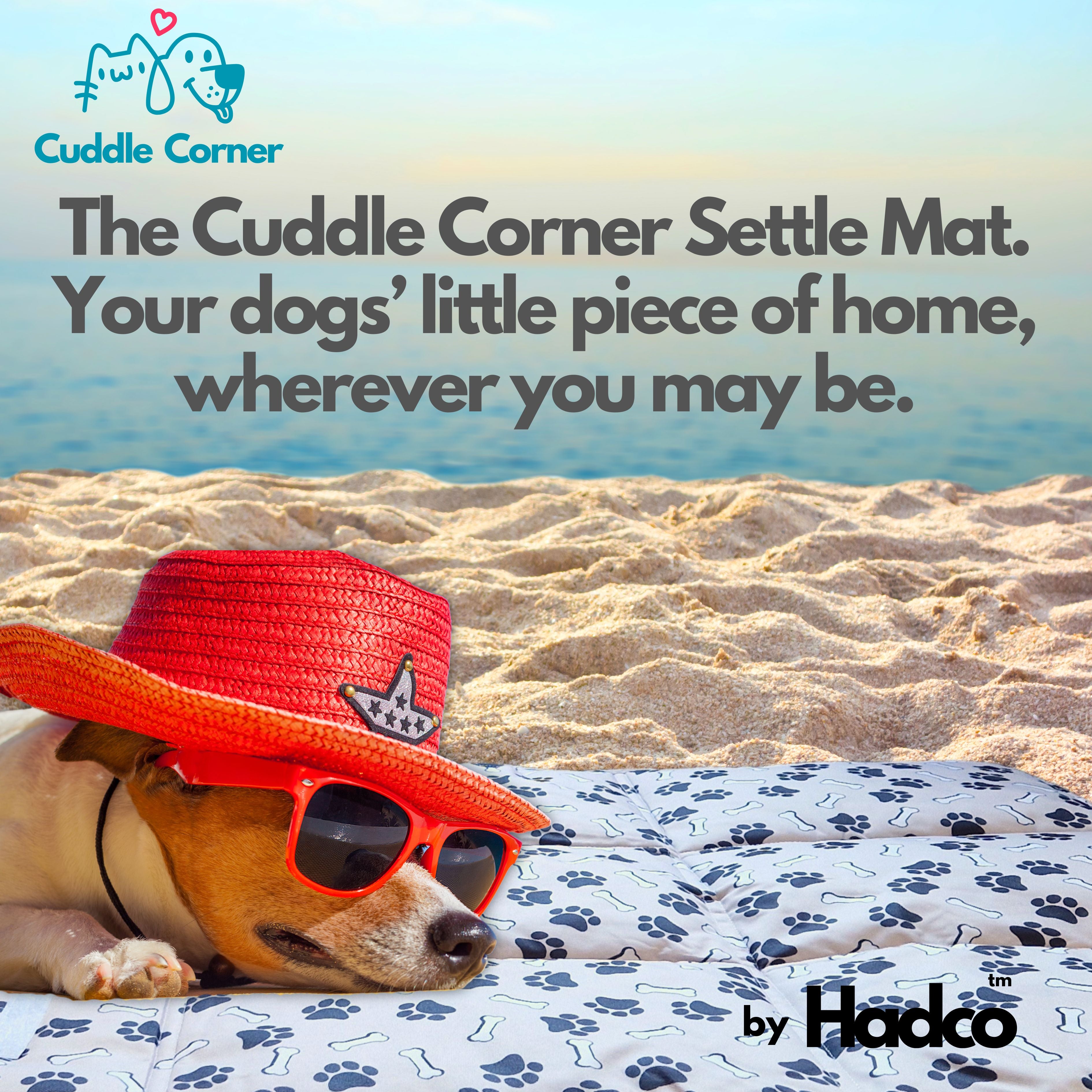 Cuddle Corner Dog Settle Mat / Travel Mat, 100×70cm, Non-Slip, Foldable, Washable Oxford Fabric with Carry Handle – Portable Dog Bed for Home, Crate, Car & Camping