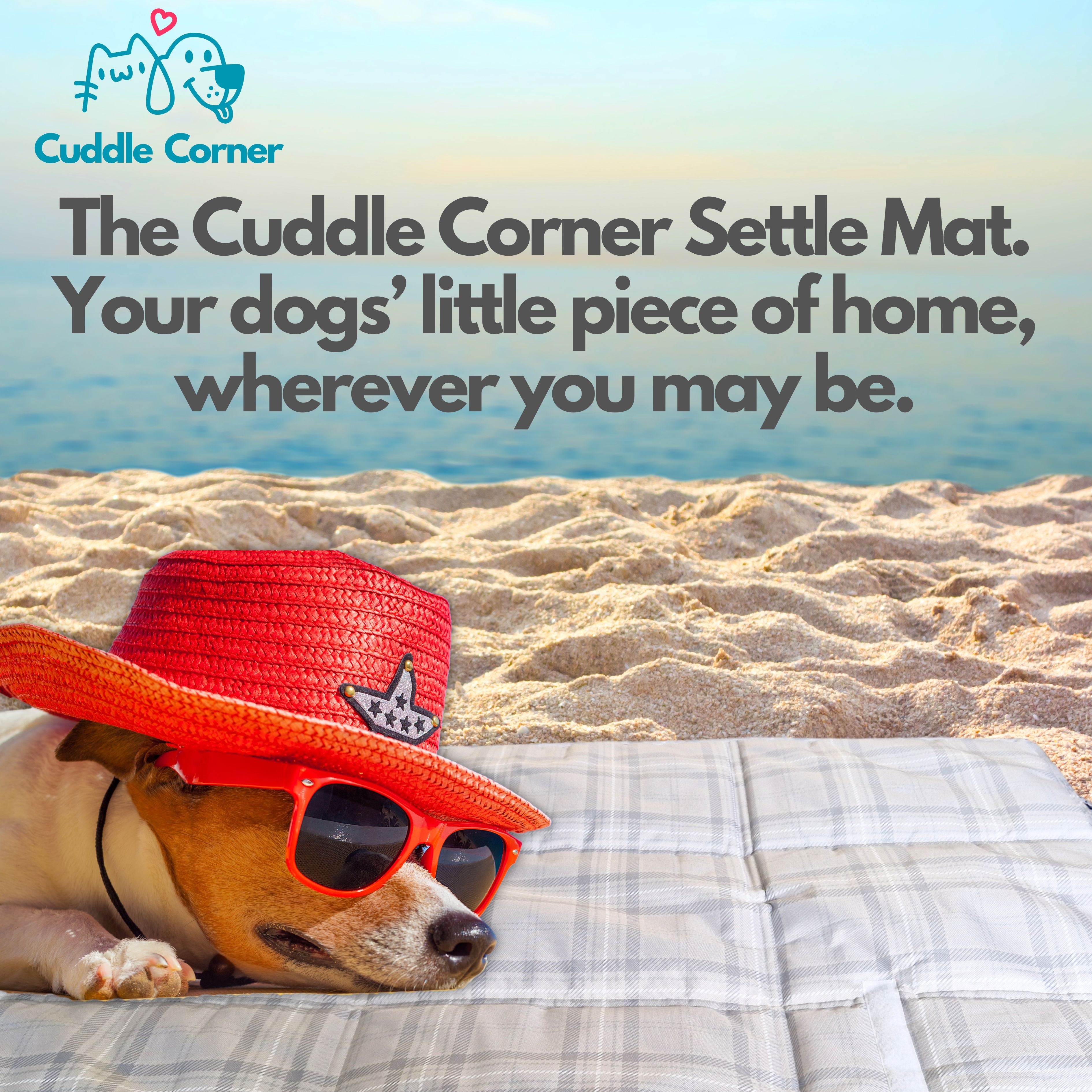 Cuddle Corner Dog Settle Mat / Travel Mat, 100×70cm, Non-Slip, Foldable, Washable Oxford Fabric with Carry Handle – Portable Dog Bed for Home, Crate, Car & Camping