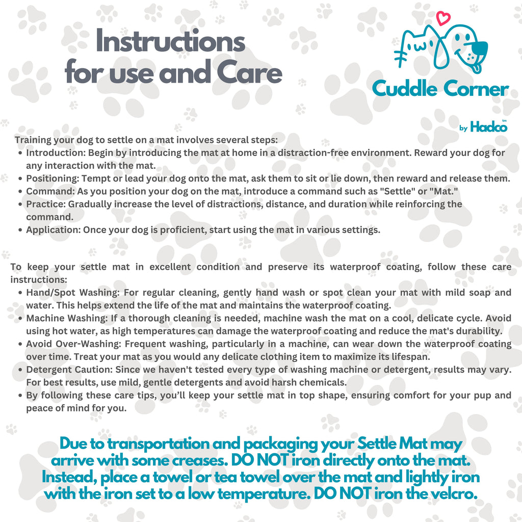 Cuddle Corner Dog Settle Mat / Travel Mat, 100×70cm, Non-Slip, Foldable, Washable Oxford Fabric with Carry Handle – Portable Dog Bed for Home, Crate, Car & Camping