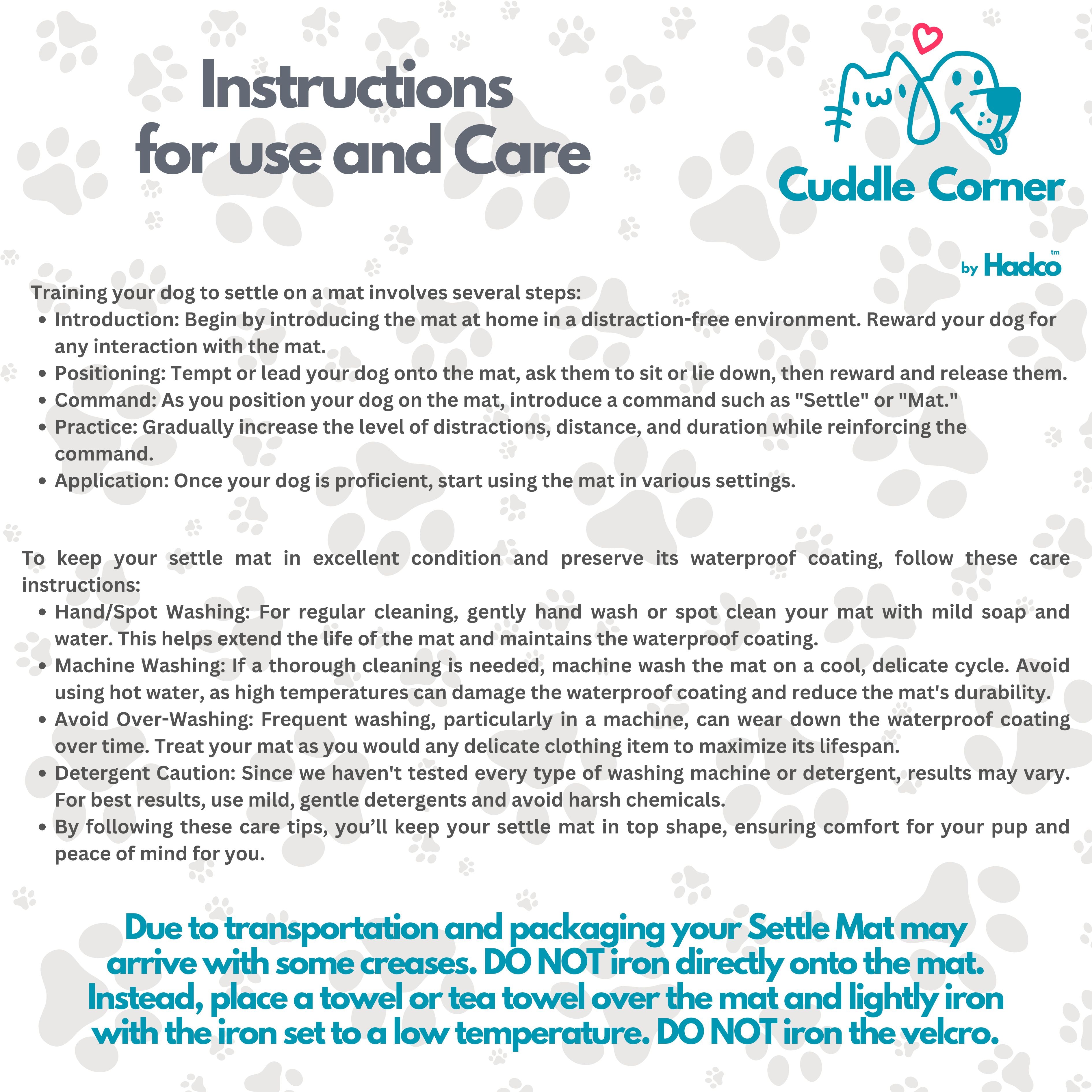 Cuddle Corner Dog Settle Mat / Travel Mat, 100×70cm, Non-Slip, Foldable, Washable Oxford Fabric with Carry Handle – Portable Dog Bed for Home, Crate, Car & Camping