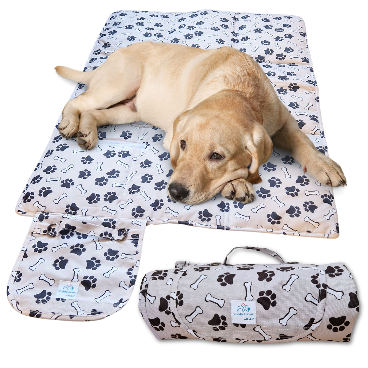 Cuddle Corner Dog Settle Mat / Travel Mat, 100×70cm, Non-Slip, Foldable, Washable Oxford Fabric with Carry Handle – Portable Dog Bed for Home, Crate, Car & Camping