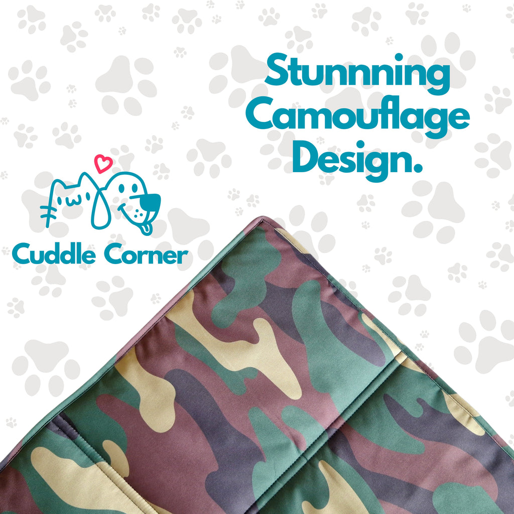 Waterproof Dog Settle Mat / Travel Mat, 100×70cm, Non-Slip, Foldable, Washable Oxford Fabric with Carry Handle – Portable Dog Bed for Home, Crate, Car & Camping