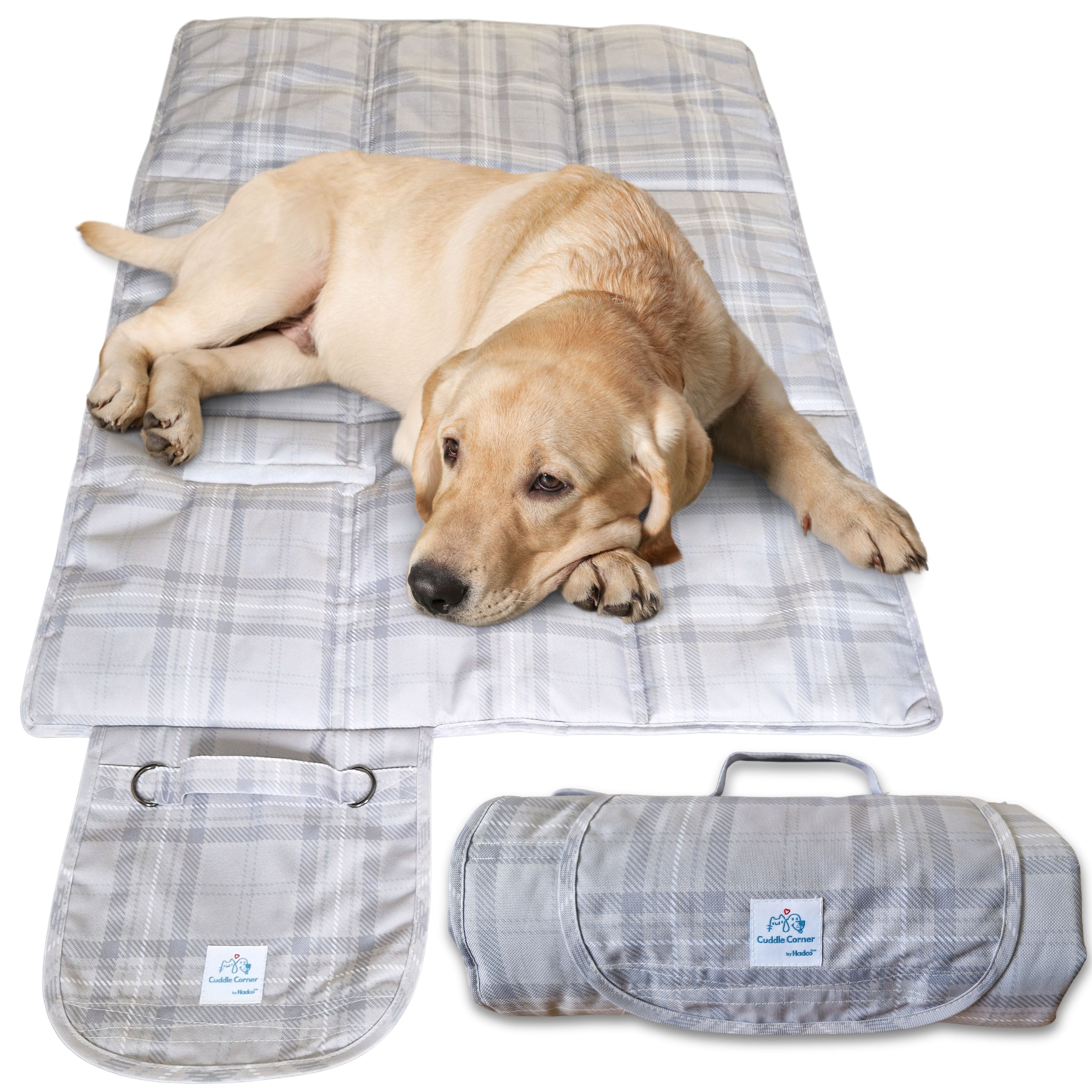 Cuddle Corner Dog Settle Mat / Travel Mat, 100×70cm, Non-Slip, Foldable, Washable Oxford Fabric with Carry Handle – Portable Dog Bed for Home, Crate, Car & Camping