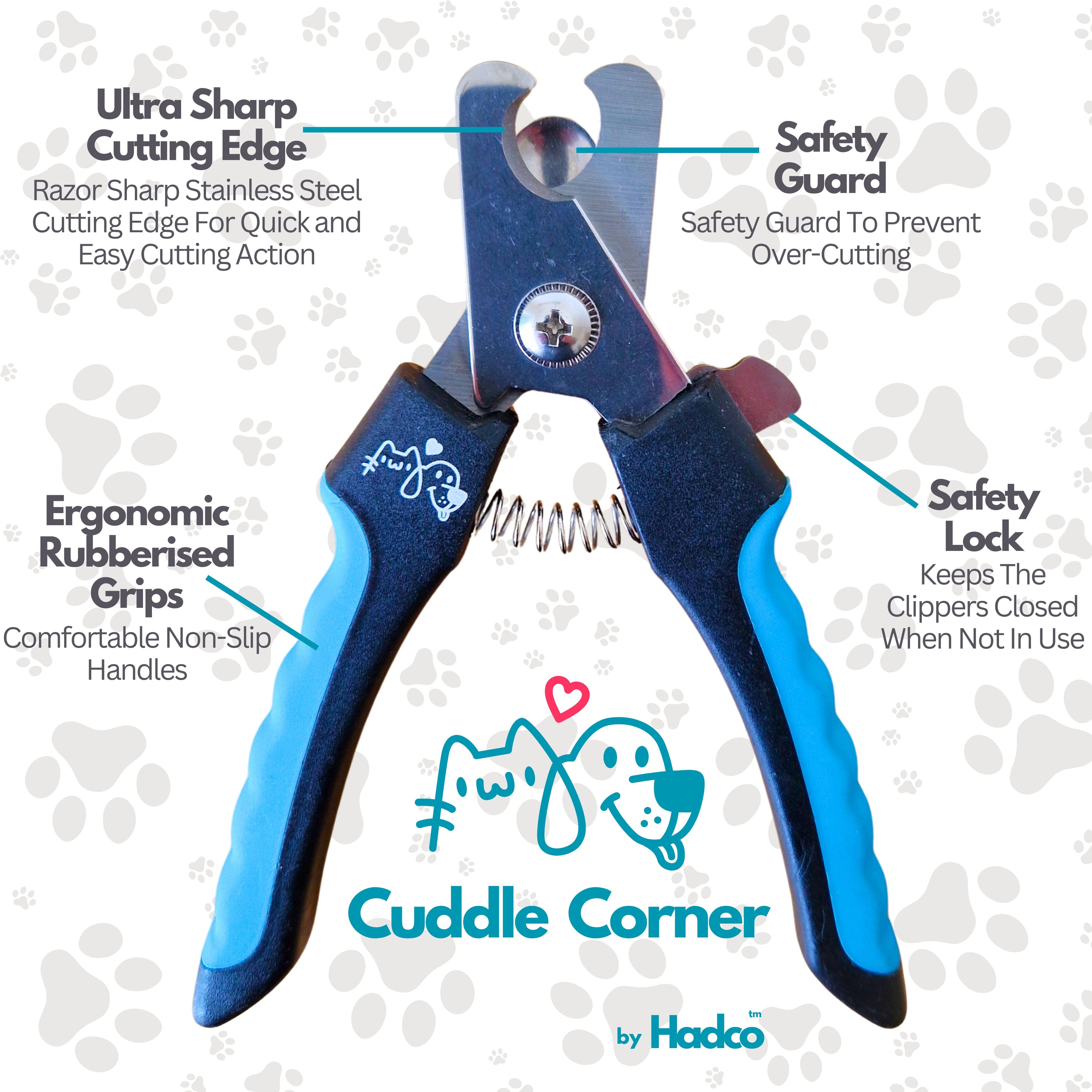 Pet Nail Care & Grooming Safety Clipper Kit for Dogs & Cats – Stainless Steel Precision Blades, Safety Guard & Lock, Ergonomic Non-Slip Grip, Includes Nail File – Professional Pet Claw Trimming Tool