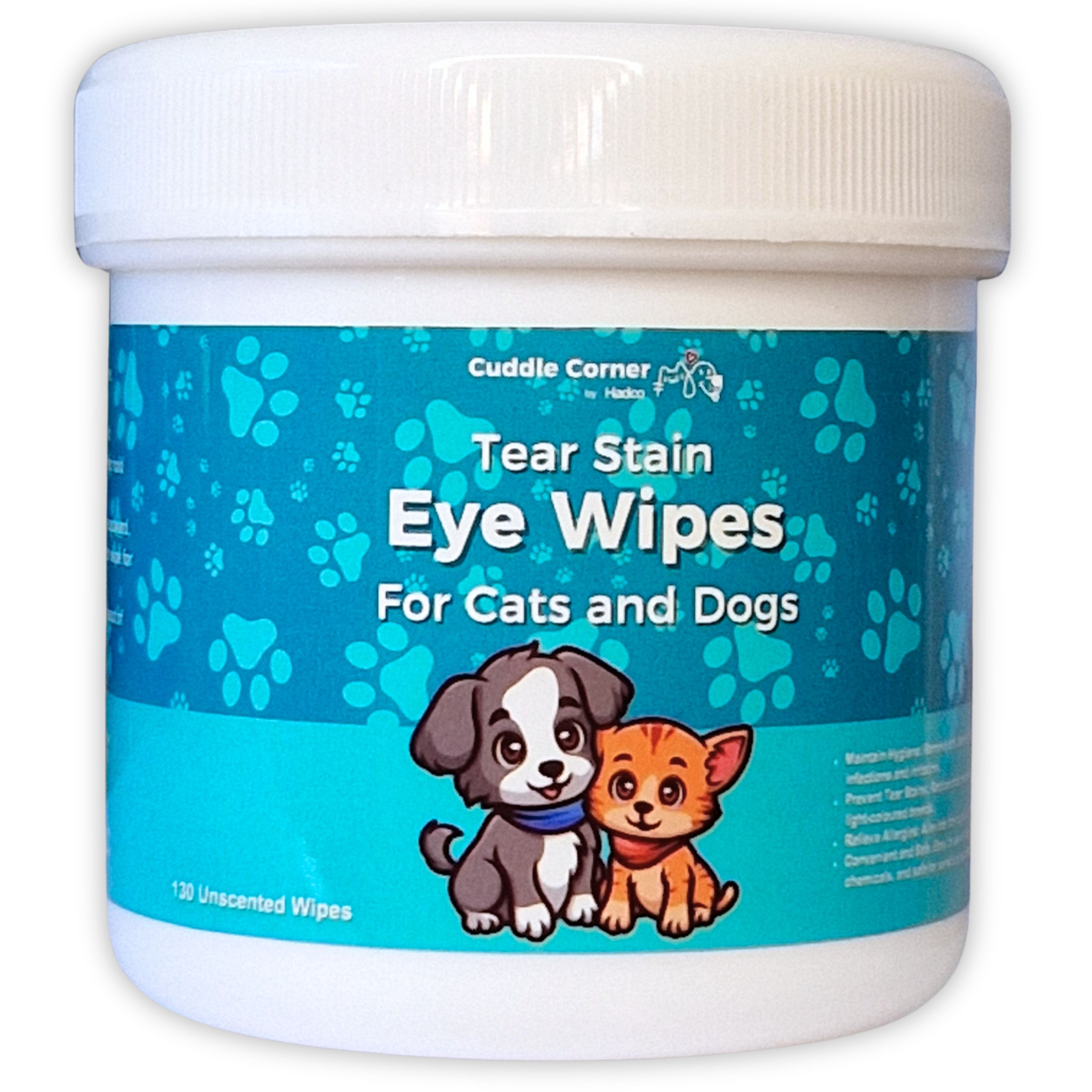 Cuddle Corner Pet Eye Wipes – 130 Tear Stain Remover Wipes for Dogs, Cats & Small Pets – Unscented, Pre-Moistened, Soft & Gentle Eye Cleaning Wipes for Daily Grooming